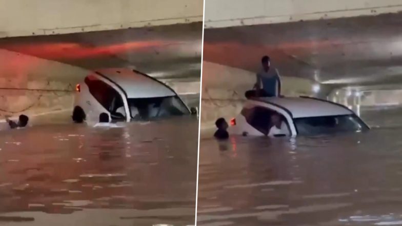Thane News: ठाणे में भारी बारिश से पानी भरे अंडरपास में लोगों से भरी फंसी कार, लोगों की मदद से ऐसे बची जान; देखें VIDEO