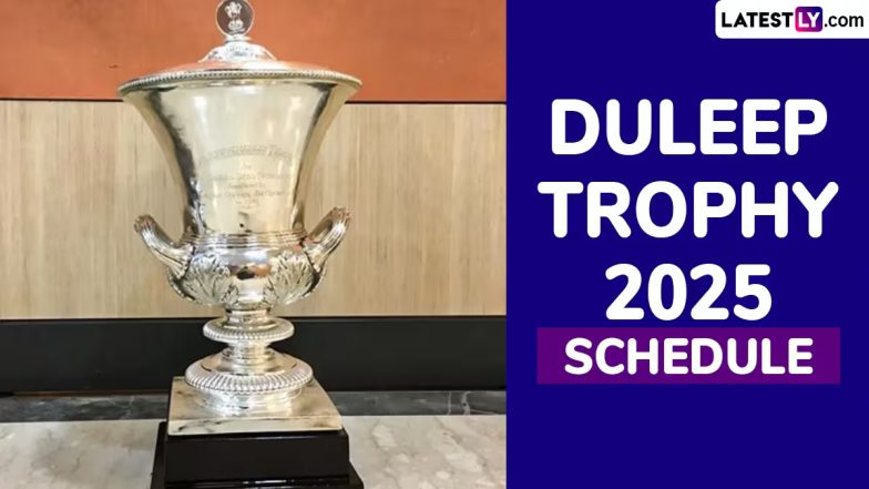 Duleep Trophy 2025 Schedule: जानिए भारतीय रेड-बॉल घरेलू टूर्नामेंट दलीप ट्रॉफी की शेड्यूल, वेन्यू, टीम स्क्वॉड, लाइव स्ट्रीमिंग, टेलीकास्ट डिटेल्स&nbsp;समेत सारे डिटेल्स