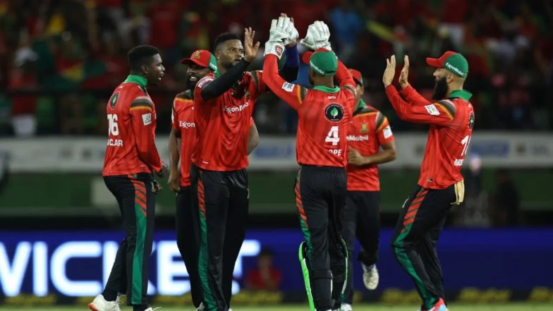 CPL 2025, SKNP vs GAW 2nd Match Scorecard: दूसरे टी20 मुकाबले में गुयाना अमेज़ॅन वॉरियर्स ने सेंट किट्स एंड नेविस पैट्रियट्स को 5 विकेट से रौंदा, बेन मैक्डरमोट ने खेली तूफानी पारी; यहां देखें मैच का स्कोरकार्ड