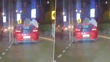 Navi Mumbai News: नवी मुंबई में पाम बीच रोड पर चलती कार में खतरनाक स्टंट, युवकों की लापरवाही कैमरे में कैद; VIDEO वायरल