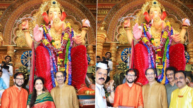 Ganesh Chaturthi 2025: मुंबई में गणेशोत्सव की धूम, उद्धव ठाकरे ने परिवार के साथ 'लालबागचा राजा' और 'मुंबइचा राजा' के किए दर्शन; देखें VIDEO