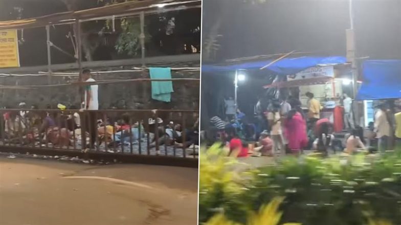 Ganeshotsav 2025: लालबागचा राजा के दर्शन के लिए लाइन में लगे भक्त फुटपाथ पर सोते दिखे, भीड़ प्रबंधन को लेकर बढ़ी चिंता (Watch Video)