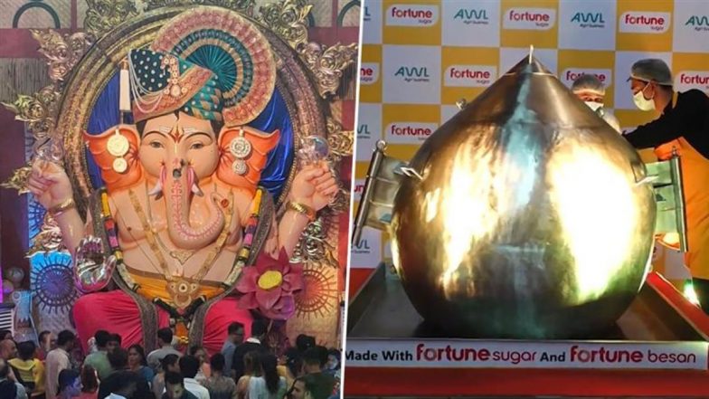 Mumbai Ganeshotsav 2025: गिरगांवचा राजा को चढ़ाया गया 800 किलो का विशाल मोदक, बना विश्व रिकॉर्ड; VIDEO