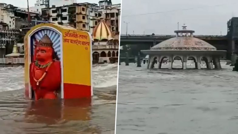 Nashik Heavy Rain: नाशिक में लगातार बारिश से बने बाढ़ जैसे हालात, गोदावरी नदी किनारे के मंदिर पानी में डूबे, VIDEO आया सामने