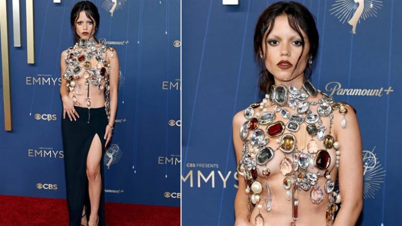 VIDEO: एमी अवार्ड्स में हॉलीवुड एक्ट्रेस Jenna Ortega ने पहना 'Nude Dress', रेड कार्पेट पर बिखेरा जलवा; बोल्ड लुक देख थम जाएंगी सांसें