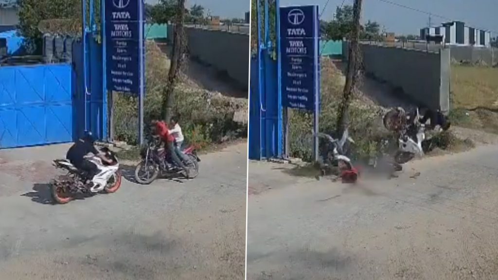 हापुड़ जिले में दो बाइक की आमने सामने टक्कर. तीन लोग हुए घायल.