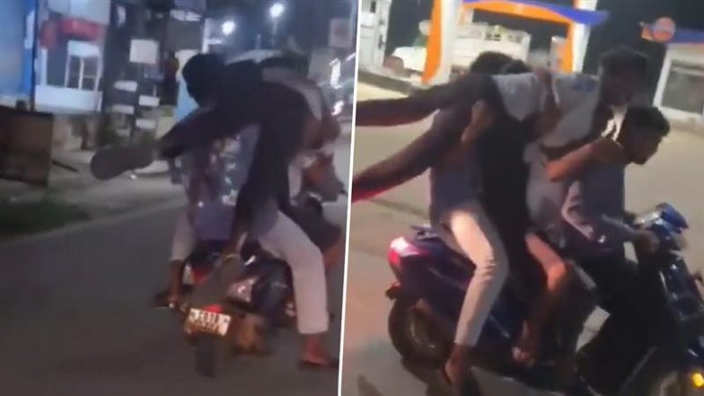 Bijapur Shocker: खौफनाक! नेशनल हाइवे पर 5 लड़कों ने किया जानलेवा स्टंट, ट्रैफिक नियमों की उड़ाई धज्जियां; VIDEO वायरल