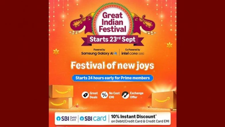 Amazon Great Indian Festival Sale: अमेज़न ग्रेट इंडियन फेस्टिवल सेल 23 सितंबर से होगा शुरू, स्मार्टफोन्स और इलेक्ट्रॉनिक्स पर मिलेगा बम्पर ऑफर