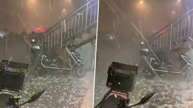 Beijing Hailstorm Video: आसमान से अचानक गिरने लगी बर्फ, भारी ओलावृष्टि से सहमे लोग; मौसम विभाग ने जारी किया अलर्ट