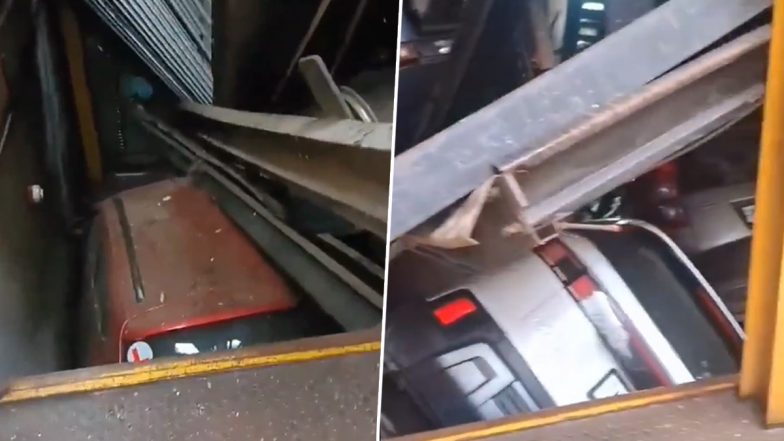 Matunga Car Parking Lot Collapse: मुंबई के माटुंगा में 17-मंजिला हाईराइज़ इमारत में बड़ा हादसा टला, मैकेनिकल कार पार्किंग ढही; कई वाहन क्षतिग्रस्त; VIDEO