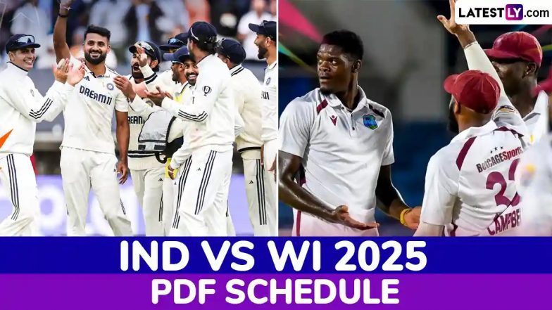 IND vs WI Test Series 2025 Full Schedule: एशिया कप के बाद वेस्टइंडीज के खिलाफ टेस्ट सीरीज खेलेगी टीम इंडिया, यहां देखें वेन्यू, टाइम टेबल के साथ सीरीज़ का पूरा शेड्यूल