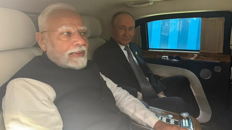 PM Modi China Visit: पीएम मोदी और राष्ट्रपति पुतिन के बीच द्विपक्षीय बातचीत, एक ही कार में बैठक स्थल के लिए रवाना; देखें तस्वीर