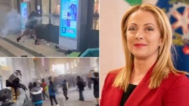 Italy के कई शहरों में पत्थरबाजी और आगजनी, Palestine को स्वतंत्र राष्ट्र के रूप में मान्यता देने की मांग; प्रधानमंत्री Giorgio Meloni ने की निंदा (Watch Video)