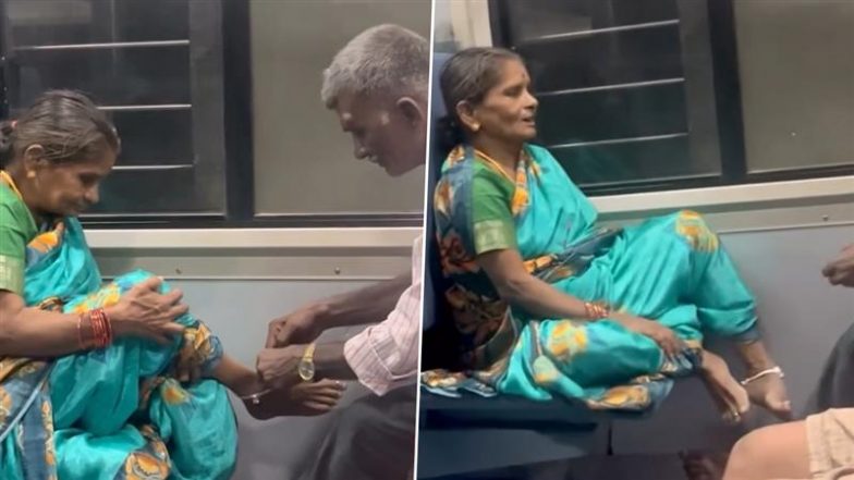 Viral Video: ट्रेन में सफर के दौरान शख्स ने अपनी पत्नी को पहनाई पायल, बुजुर्ग दंपत्ति को देख लोग बोले- इसे ही कहते हैं सच्चा प्यार