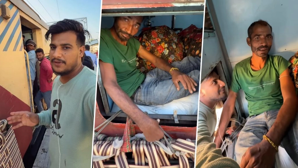 ट्रेन के टॉयलेट को शख्स ने बना लिया बेडरूम.