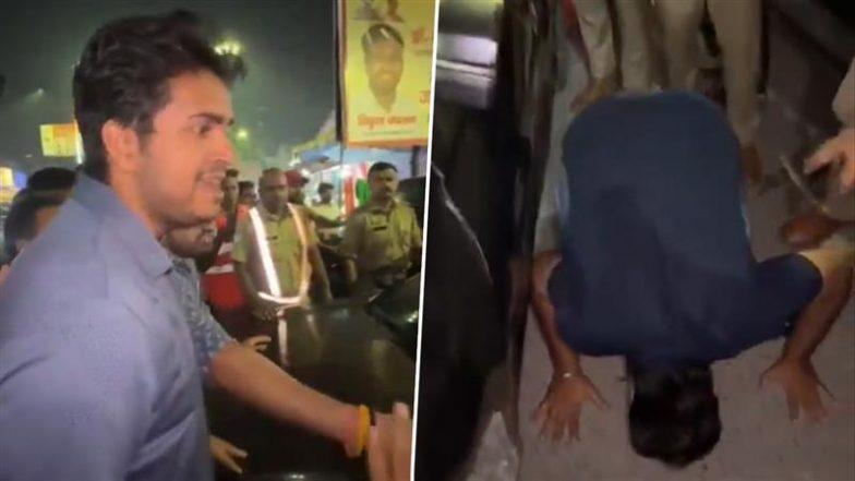 Viral Video: मेरठ में सीसीएसयू छात्र नेता विकुल चपराना की दबंगई कैमरे में कैद, पुलिस के सामने शख्स को घुटनों पर बैठाया