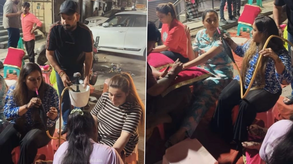 हुक्का, मेहंदी और सेल्फी! दिल्ली में करवा चौथ की अनोखी तैयारी का वीडियो वायरल