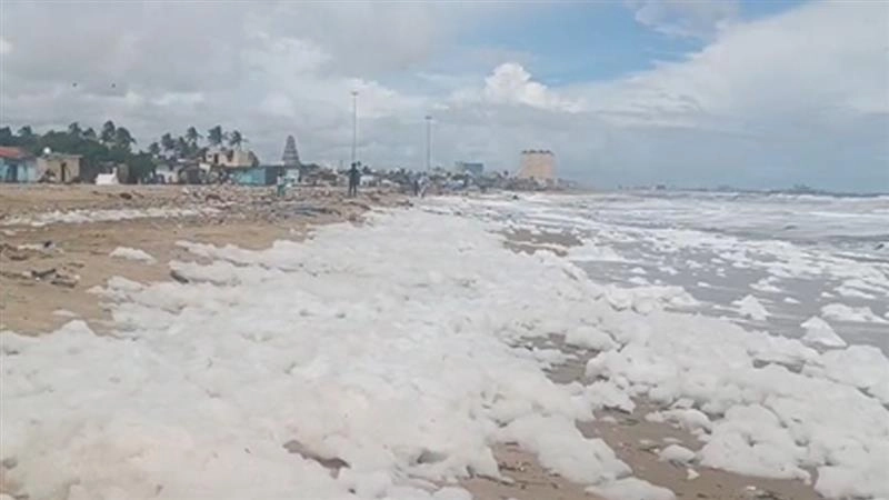 चेन्नई तट पर बना जहरीला झाग, मछुआरों की आजीविका खतरे में