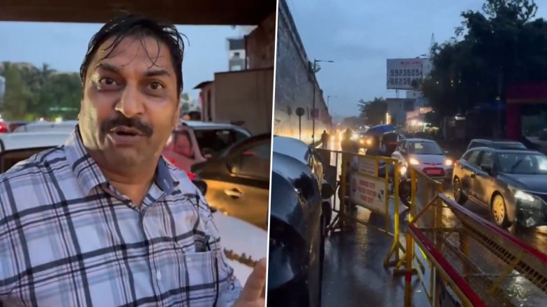 Pune: राज्यपाल के लिए रोके गए वाहन, बारिश में भीगते हुए सड़क पर खड़े रहने से भड़की पब्लिक, पुणे में लोगों ने जताई नाराजगी; VIDEO