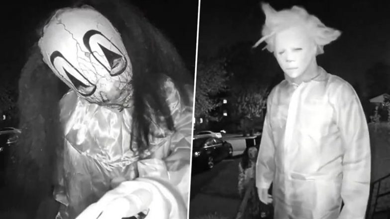 Virginia Horror: भयावह! Halloween की रात मास्क लगाकर विधवा के घर पहुंचे 3 बदमाश, जबरन दरवाजा खुलवाने की कोशिश; सदमें में परिवार (Watch Video)