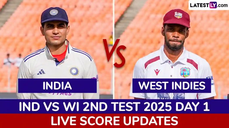 IND vs WI 2nd Test 2025 Toss & Live Scorecard: टीम इंडिया ने टॉस जीतकर चुनी बल्लेबाजी, वेस्टइंडीज करेगी पहले गेंदबाजी, यहां देखें प्लेइंग इलेवन और लाइव स्कोरकार्ड