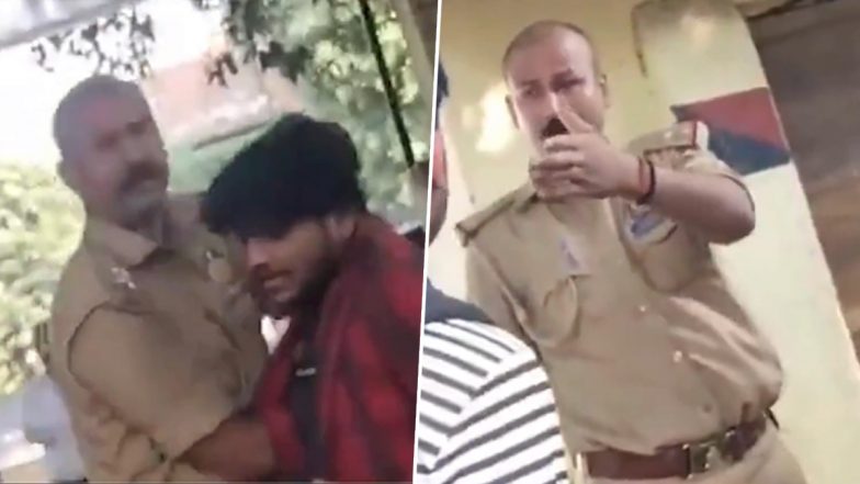 Kanpur: वर्दी का रौब! छात्र को सब इंस्पेक्टर ने जमकर जड़े थप्पड़, मारी लात, कानपुर का वीडियो आया सामने; VIDEO