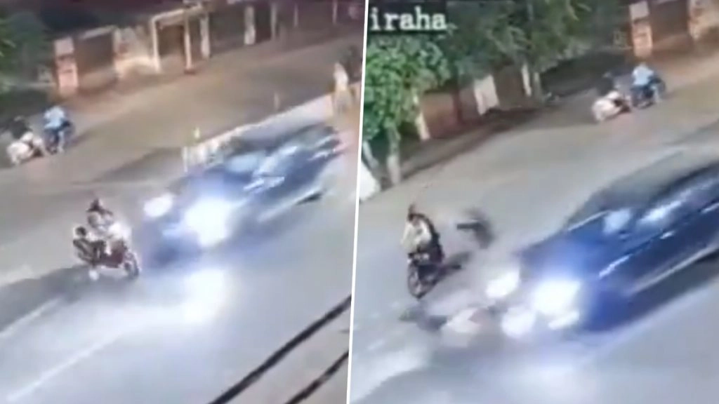 वाराणसी में स्कूटी सवार युवती को कार चालक ने मारी टक्कर.