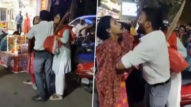 Indore: इंदौर के नंदा नगर में पत्नी ने पति को प्रेमिका संग शॉपिंग करते पकड़ा, सड़क पर हंगामे का वीडियो वायरल