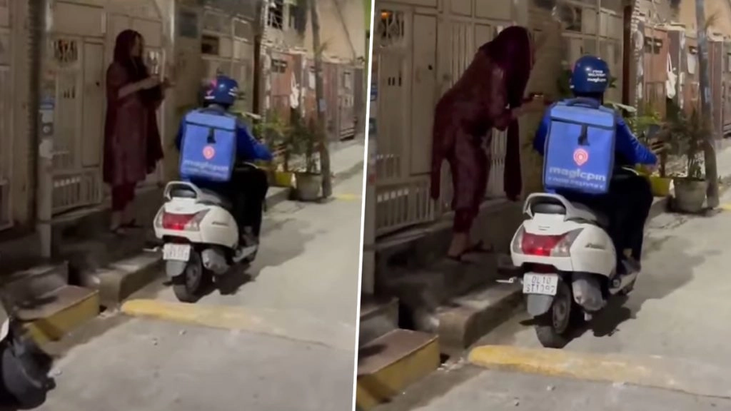 दिल्ली में फूड डिलीवरी बॉय की पत्नी ने घर के सामने मनाया करवा चौथ .