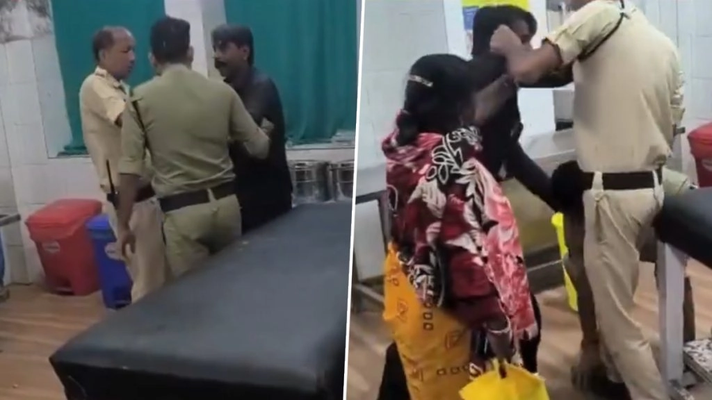 रतलाम के जिला हॉस्पिटल में पुलिस के साथ मारपीट.