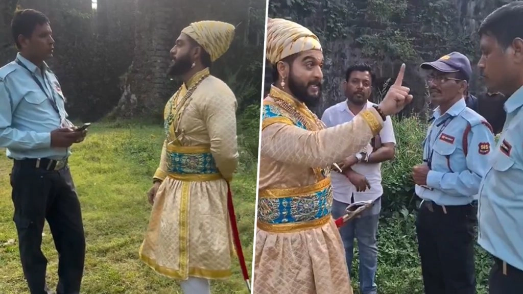 वसई फोर्ट में फोटो लेने से मना करने पर और मराठी नहीं आने पर युवक का सिक्योरिटी गार्ड से हुआ विवाद.