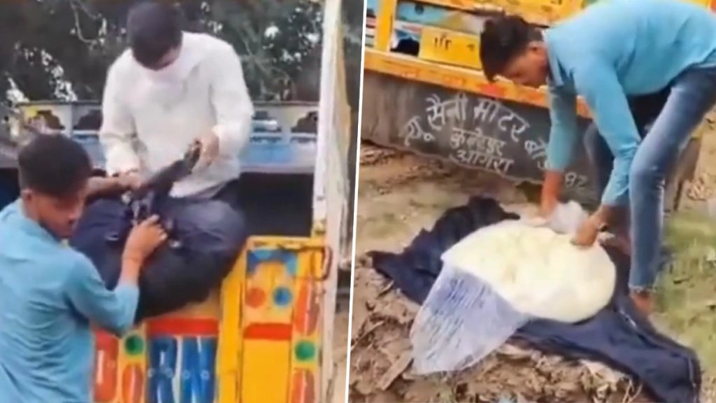 आगरा में जब्त किया गया मिलावटी खोवा .