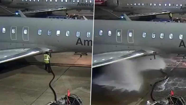 बड़ा हादसा टला! अमेरिका के Dallas Fort Worth Airport पर ईंधन रिसाव, American Eagle Flight  के पास फैल गया जेट फ्यूल; VIDEO