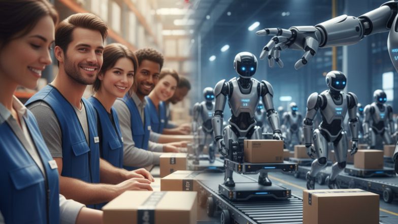 Amazon Robot Plan Leak! अमेजन में 6 लाख इंसानों की जगह काम करेंगे 600,000 रोबोट? लीक दस्तावेजो से मचा हड़कंप, कंपनी का बयान आया सामने