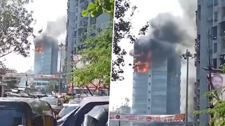 JMS Business Centre Fire: जोगेश्वरी वेस्ट के बेहरामबाग के पास जेएमएस बिजनेस सेंटर में लगी भीषण आग, अफरा-तफरी का माहौल; VIDEO
