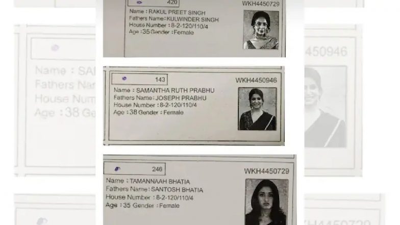 Fake Voter ID: एक्ट्रेस सामंथा, तमन्ना भाटिया और रकुल प्रीत के नाम पर बने फर्जी वोटर आईडी, हैदराबाद उपचुनाव से पहले मचा हड़कंप