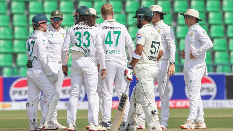 PAK vs SA 1st Test 2025 Scorecard, Day 3 Tea Break: पाकिस्तान ने अपनी दूसरी पारी में 5 खोकर बनाए 150 रन, दक्षिण अफ्रीका पर बनाई 259 रनों की बढ़त, यहां देखें तीसरे दिन का स्कोरकार्ड