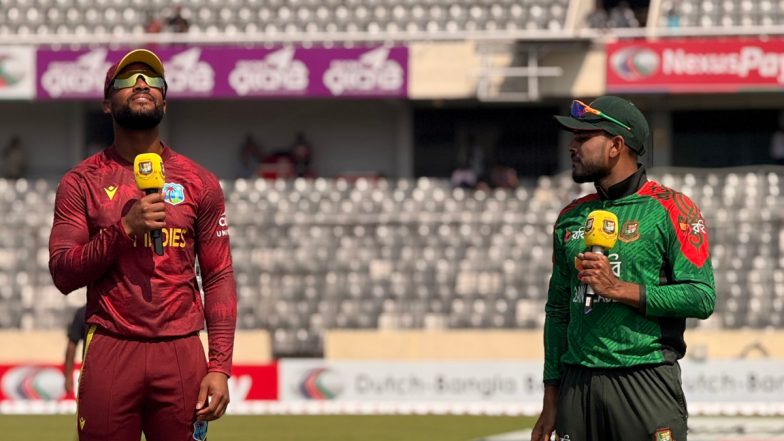 BAN vs WI 2nd ODI 2025 Toss & Live Scorecard: बांग्लादेश ने टॉस जीतकर किया बल्लेबाजी का फैसला, वेस्टइंडीज करेगी गेंदबाजी, देखें प्लेइंग इलेवन और लाइव स्कोरकार्ड