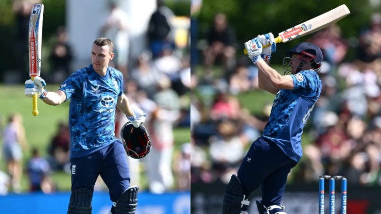 New Zealand vs England, 1st ODI Match Scorecard: माउंट माउंगानुई में इंग्लैंड ने न्यूजीलैंड के सामने रखा 224 रनों का टारगेट, हैरी ब्रूक ने खेली ताबड़तोड़ 135 रन की पारी; यहां देखें पहली पारी का स्कोरकार्ड