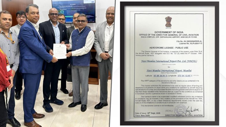 Navi Mumbai Airport Aerodrome Licence: नवी मुंबई एयरपोर्ट को DGCA से मिला एरोड्रोम लाइसेंस, 8 अक्टूबर को PM मोदी के हाथों होना है उद्घाटन