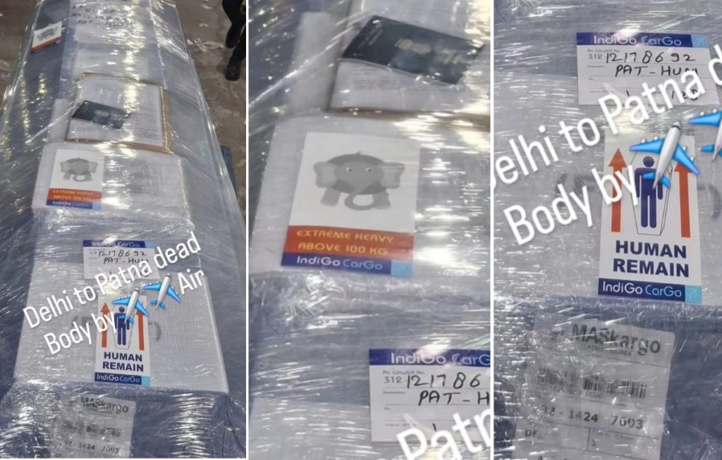 Indigo ने कार्गो शिपमेंट में ताबूत पर लगाया 'Elephant' का स्टीकर