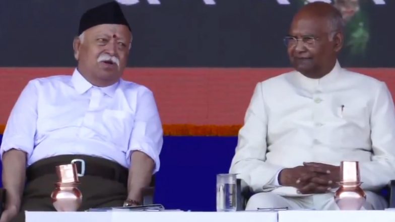 RSS की स्थापना के 100 साल पूरे, नागपुर में विजयादशमी उत्सव में पूर्व राष्ट्रपति रामनाथ कोविंद समेत कई नेता शामिल; VIDEO