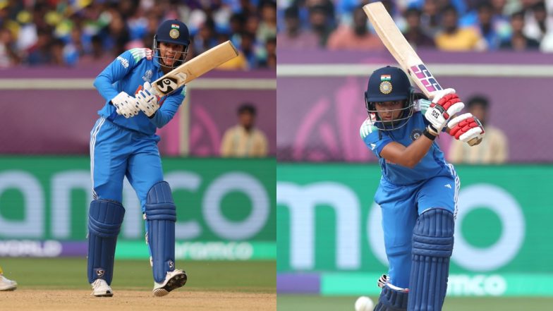 India Women vs Australia Women, ICC Womens World Cup 2025 13th Match Scorecard: टीम इंडिया ने ऑस्ट्रेलिया के सामने रखा 331 रनों का टारगेट, स्मृति मंधाना और प्रतिका रावल ने खेली शानदार पारी; यहां देखें पहली पारी का स्कोरकार्ड