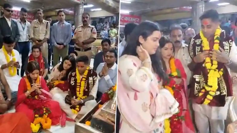 Suryakumar Yadav Visit Shree Mahakaleshwar Temple: टीम इंडिया के टी20 कप्तान सूर्यकुमार यादव ने पत्नी देविशा शेट्टी के साथ महाकाल के किए दर्शन, देखें वीडियो 