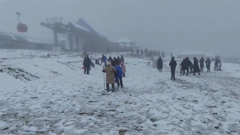 बर्फ की चादर से ढका कश्मीर, घाटी में जमकर हुई बर्फबारी; Video