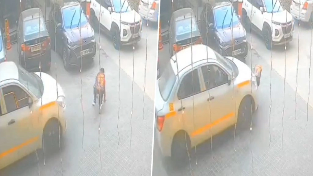 ग्रेटर नोएडा के अजनारा होम्स सोसाइटी में कैब ड्राइवर ने बच्चे को कुचला.