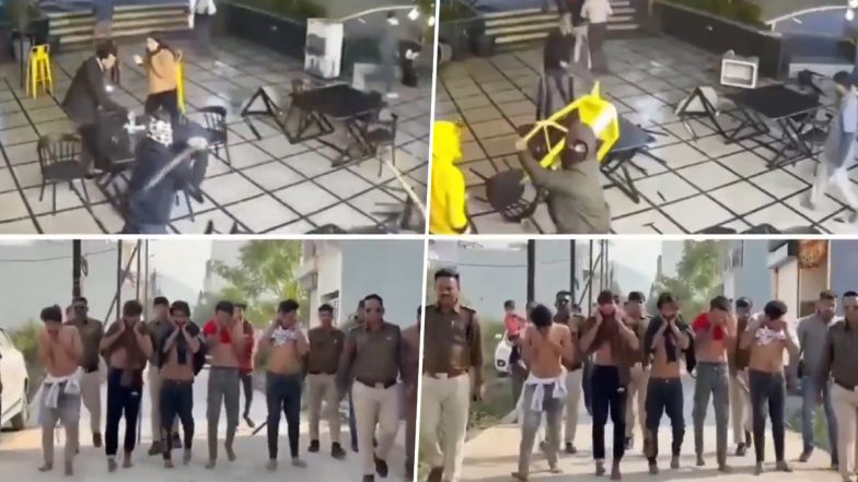 Bhopal: भोपाल के होशंगाबाद रोड पर एक कैफ़े में बदमाशों ने लाठी और तलवारों से मचाया था हंगामा, अब पुलिस ने सिखाया सबक: VIDEO