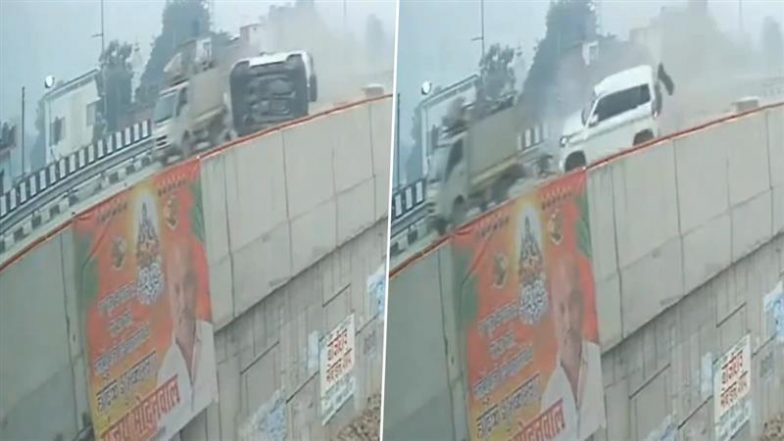 कैमरे में कैद! टाटा मैजिक से टक्कर के बाद 5 बार पलटी बोलेरो, गोरखपुर-वाराणसी हाइवे की घटना का वीडियो हुआ वायरल (Watch Viral Video)
