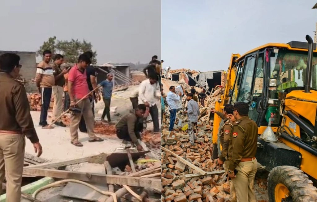 नोएडा: शटरिंग खोलने के दौरान ढहा लेंटर, मलबे में दबे कई मजदू