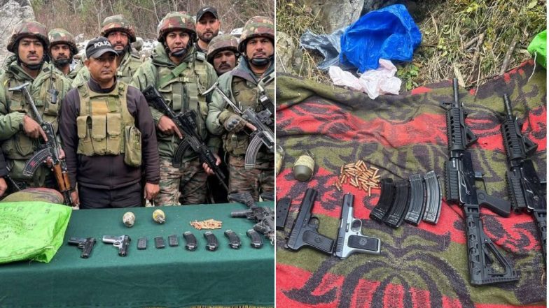 J&amp;K Terror Hideout: कुपवाड़ा में सुरक्षाबलों का बड़ा ऑपरेशन! आतंकियों का ठिकाना ध्वस्त, भारी मात्रा में हथियार बरामद
